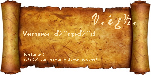 Vermes Árpád névjegykártya