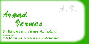 arpad vermes business card